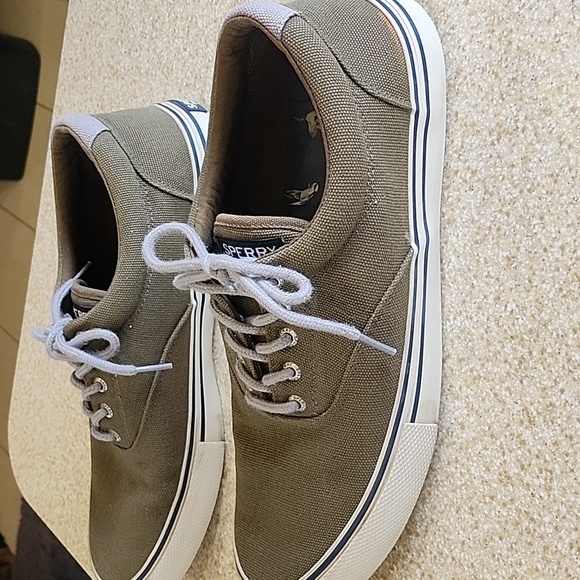 Sperry Other - Sperry Top Sider Men's Casual  Canvas Olive Green Shoes Size 12